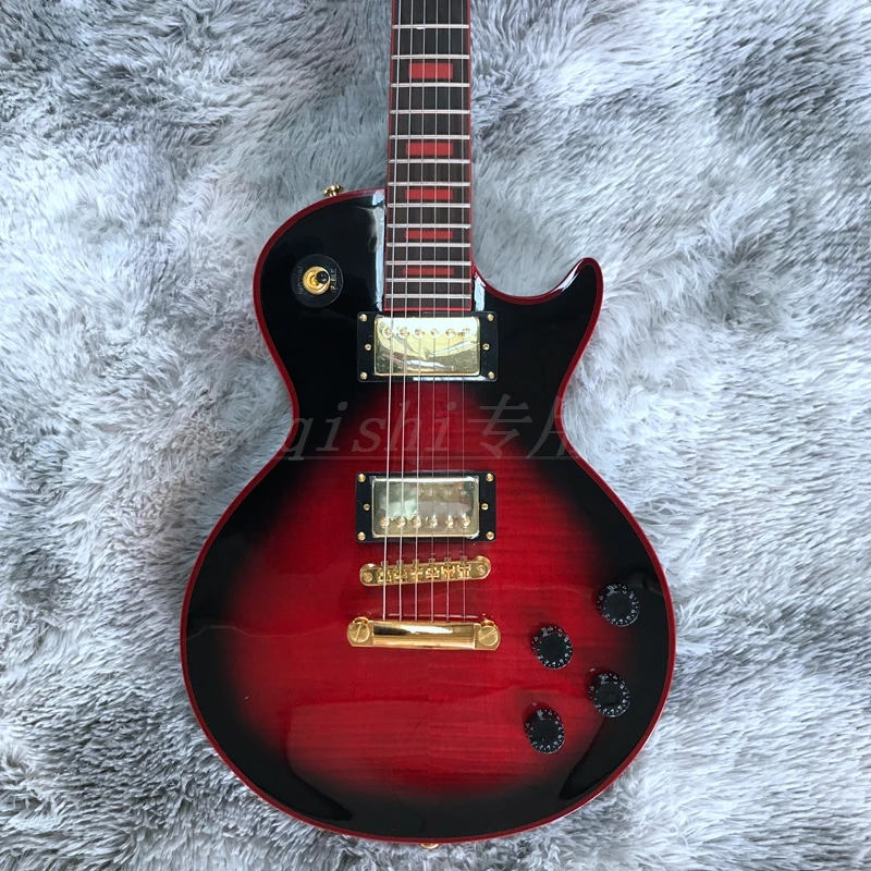 

2022 years popular gold hardware, red color rose wood fingerboard 22 fret red inlay red binding