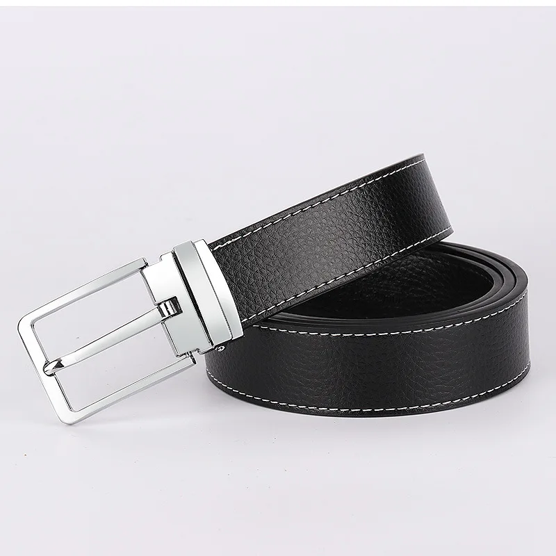 Black Leather Belt Men's Luxury Design Fashion Casual Business People Versatile Jeans Pin Buckle Belt High Quality Brand