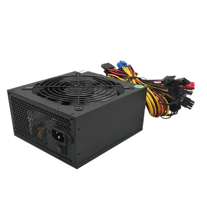 

Блок питания для майнинга биткоинов ATX ETH, 1600 Вт, ПК, поддержка 8 карт, GPU, макс. 1600 Вт для майнинга биткоинов