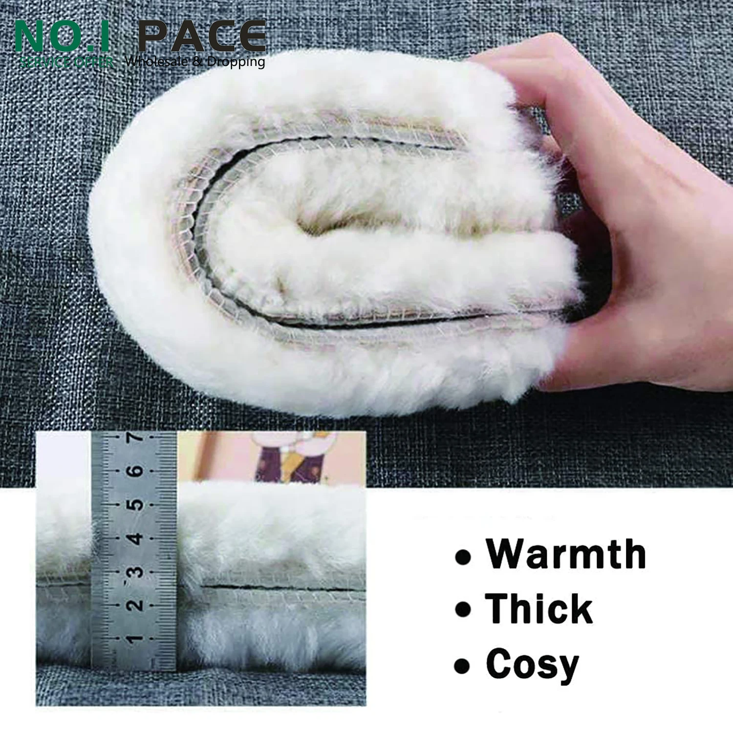 NOIPACE Genuine Thick Sheepskin Insoles Heated Women Men War
