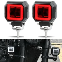 2pcs 3 12v motorcycle led fog lights headlight spotlights work light running lights for cars for auto 4x4 off road atv halo