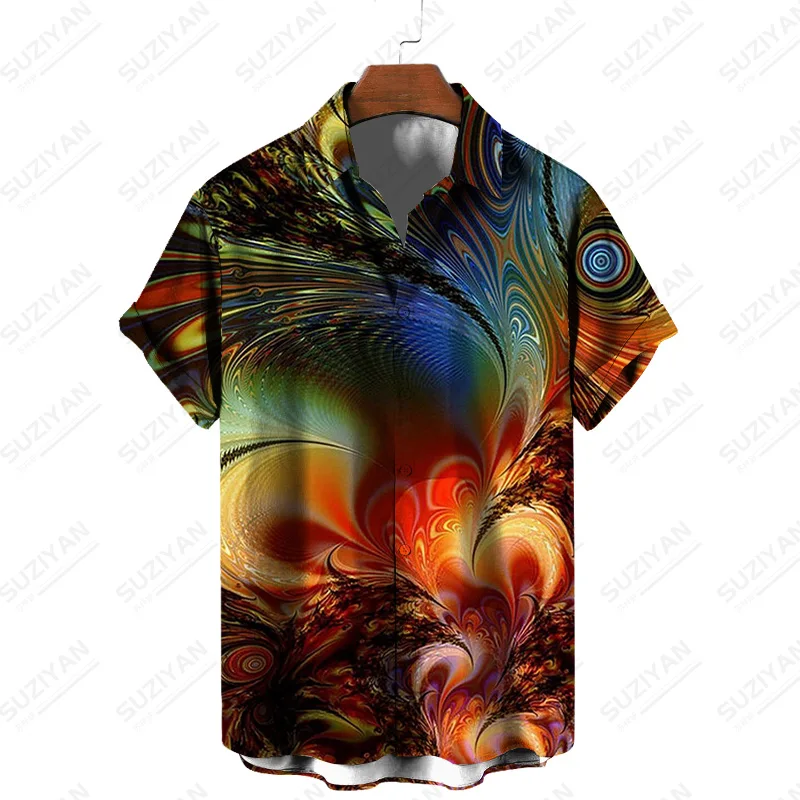 

Gentlemanlike Korean Fashion Men Fashionable Printed Button Up Online Hot Sale Clothe Vintage Summer Short Sleeve Streetwear