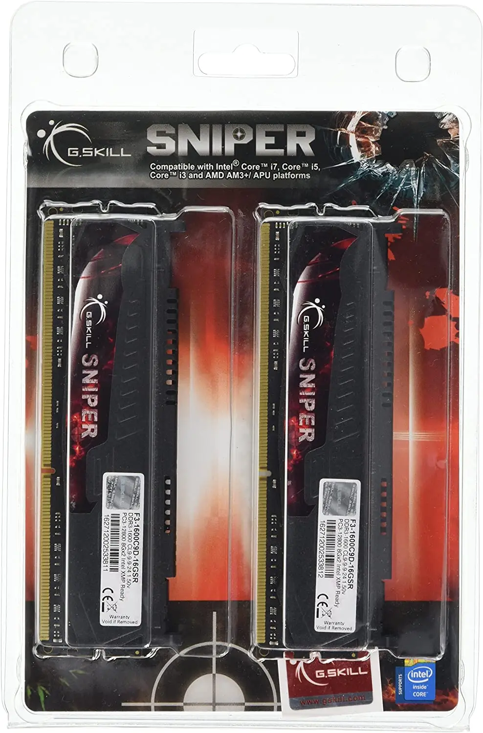 

Игровая серия G.Skill Sniper 16 Гб (2x8 ГБ) 240-Pin DDR3 SDRAM DDR3 1600 (PC3 12800), настольная память, модель Φ