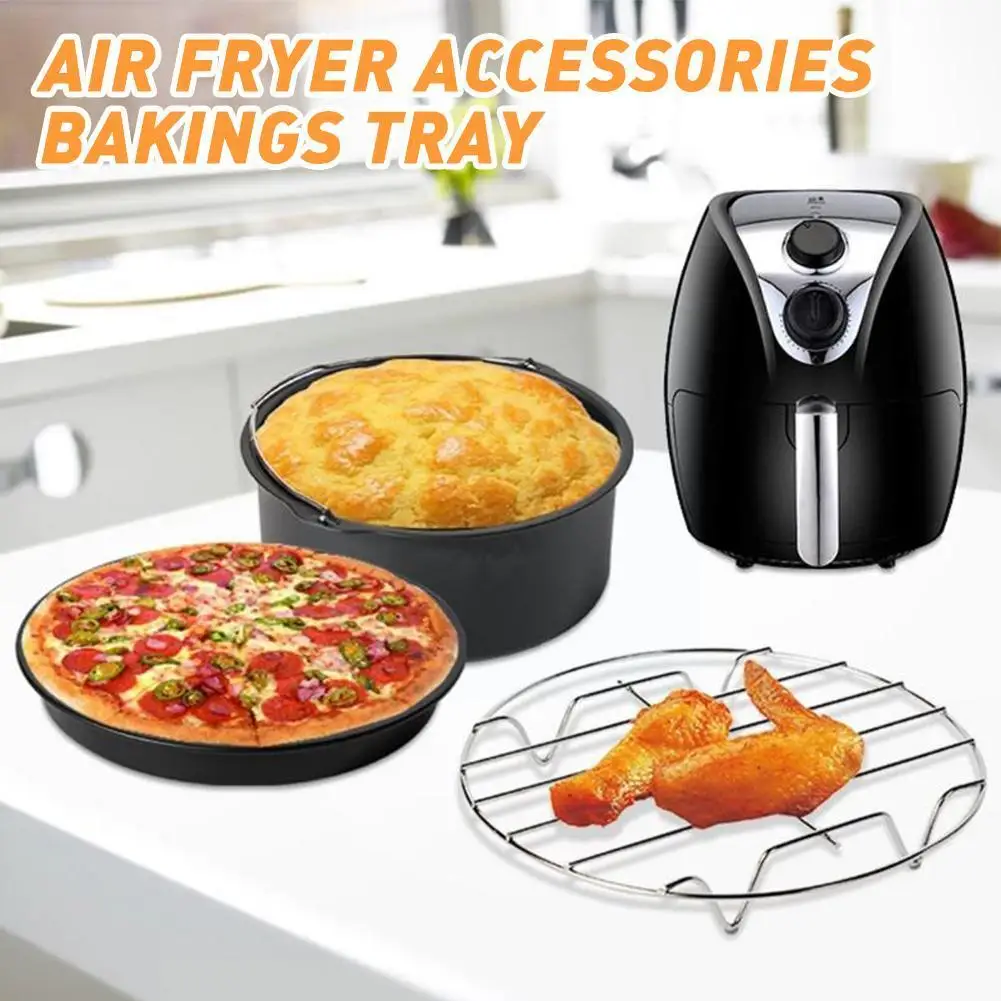 

1pc Air Fryer Accessories Steel Steaming Airfryer Racks Fryer Roasting Racks Tools Kitchen Cooking Air Grill A7y5