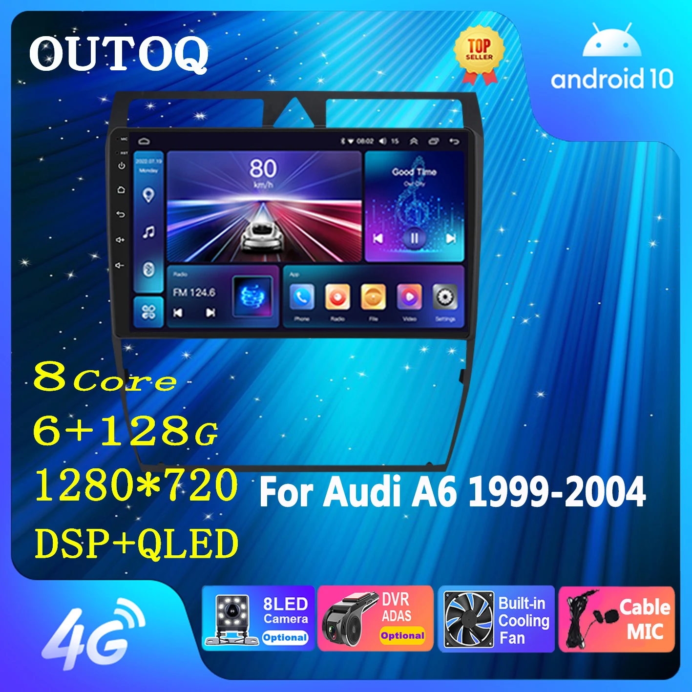 

Автомагнитола на Android, мультимедийный плеер для Audi A6 C5 1997-2004 S6 2 1999-2004 RS6 1 2002-2006, Авторадио GPS Carplay 4G WiFi DSP