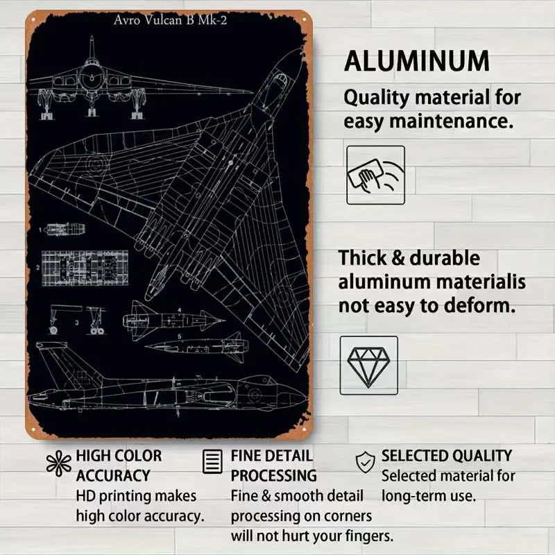 Avro вулкан B Mk2 знак истребитель схема украшение стены Декор для гостиной Ретро