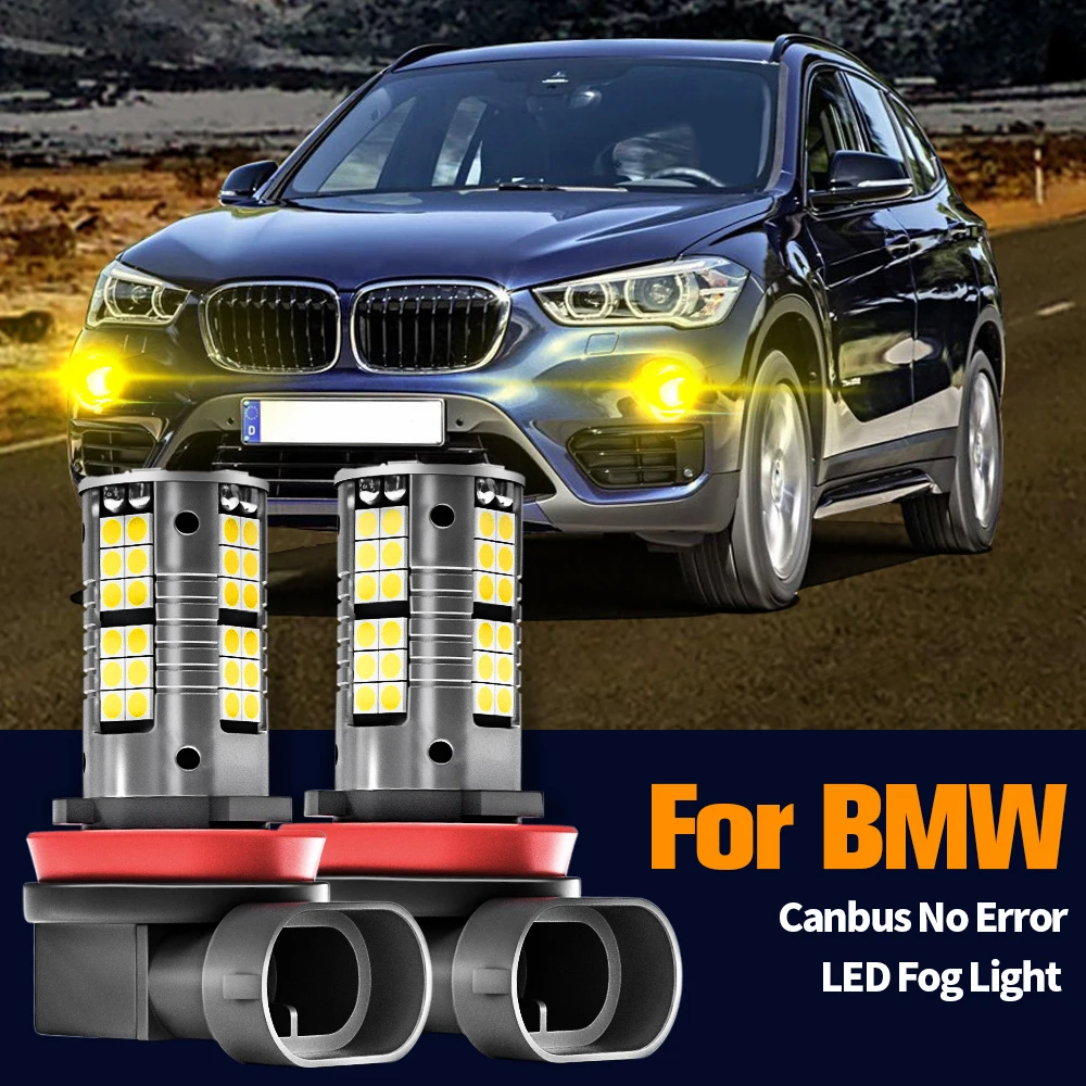 

2pcs LED Fog Light Lamp Blub Canbus Error Free H8 For BMW X1 F48 X2 F39 X4 F26 X5 F15 F85 X6 F16 F86