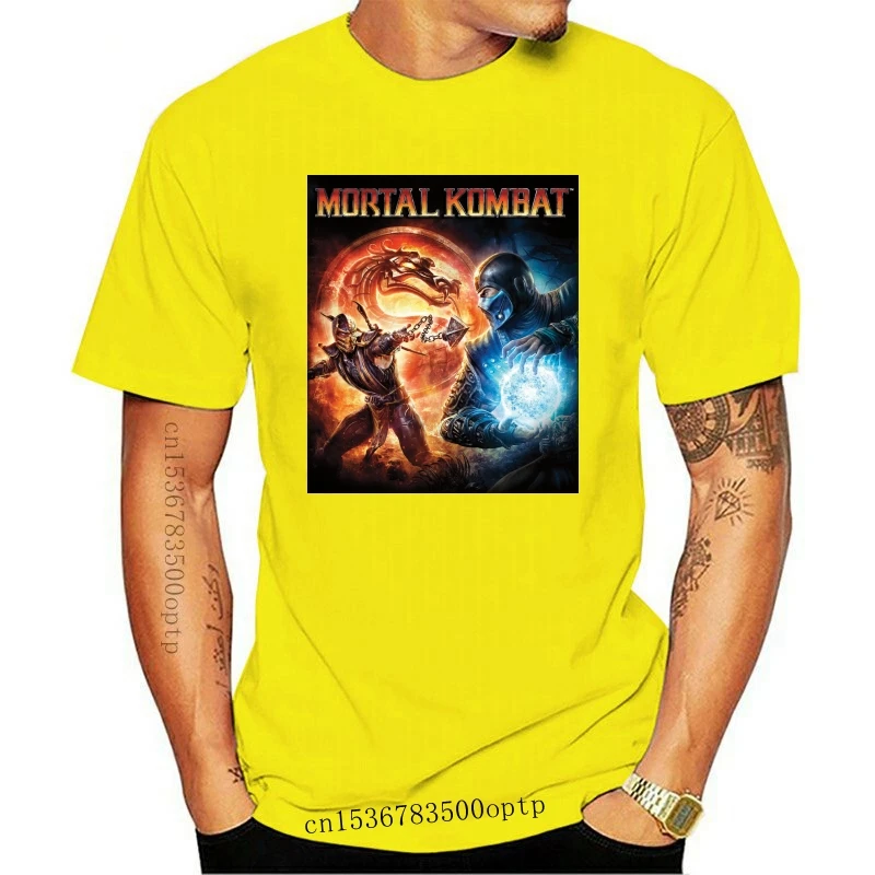 Футболка Scorpion Vs. Sub Zero - Mortal Kombat с видеоиграми Ретро футболка круглым вырезом |