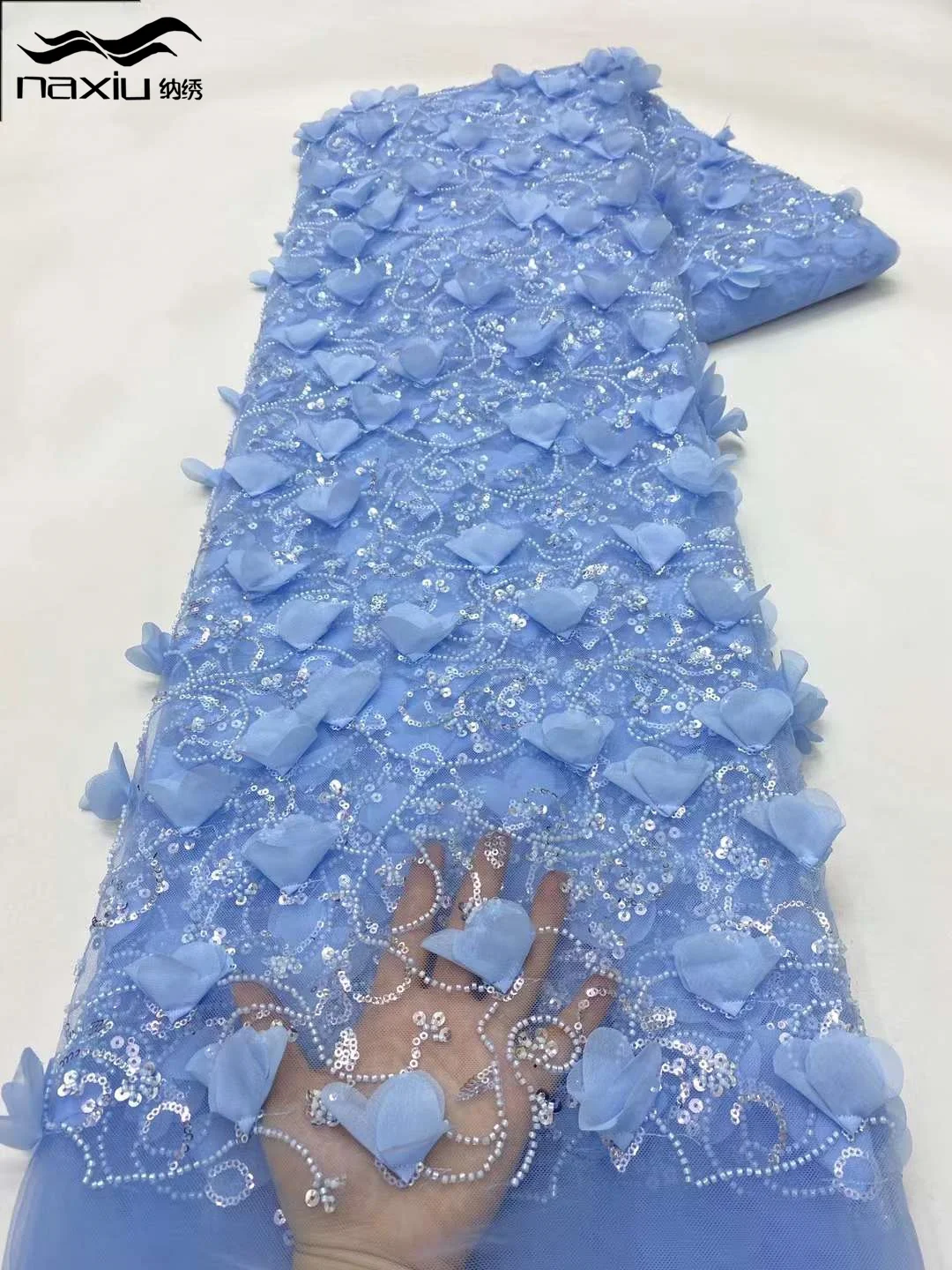 Кружевная ткань Madison с 3D цветами африканская кружевная 5 ярдов французские