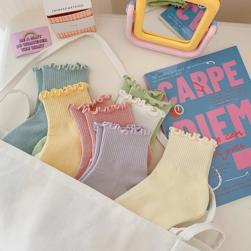 

Тонкие японские носки на весну и лето, однотонные носки кремового цвета для детей