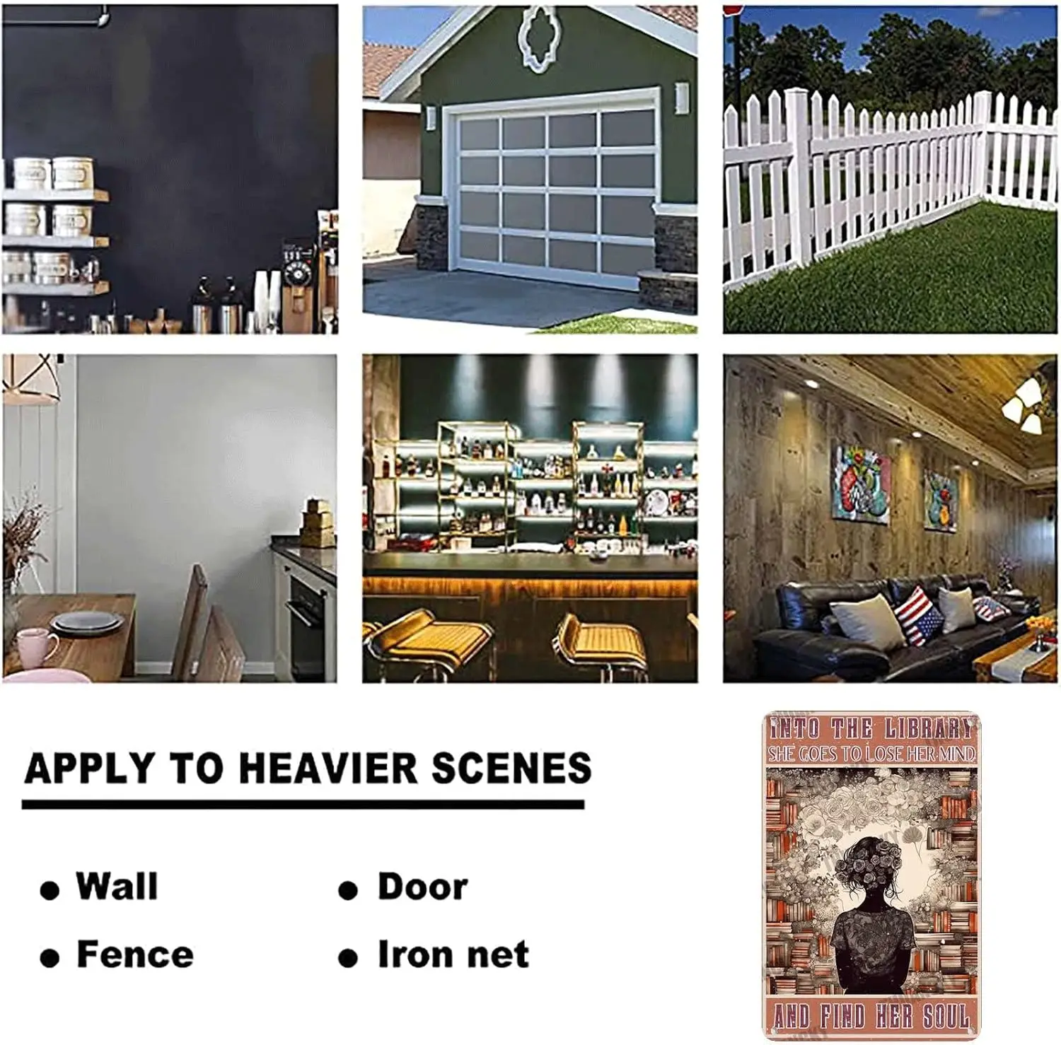 Tn Sgn Booksndar The Lbrry Vertcl Плакат Grl Love Books Vntge Wll rt Book Lover Dctonry Outdoor Street &ampmp Home Br Bedroom