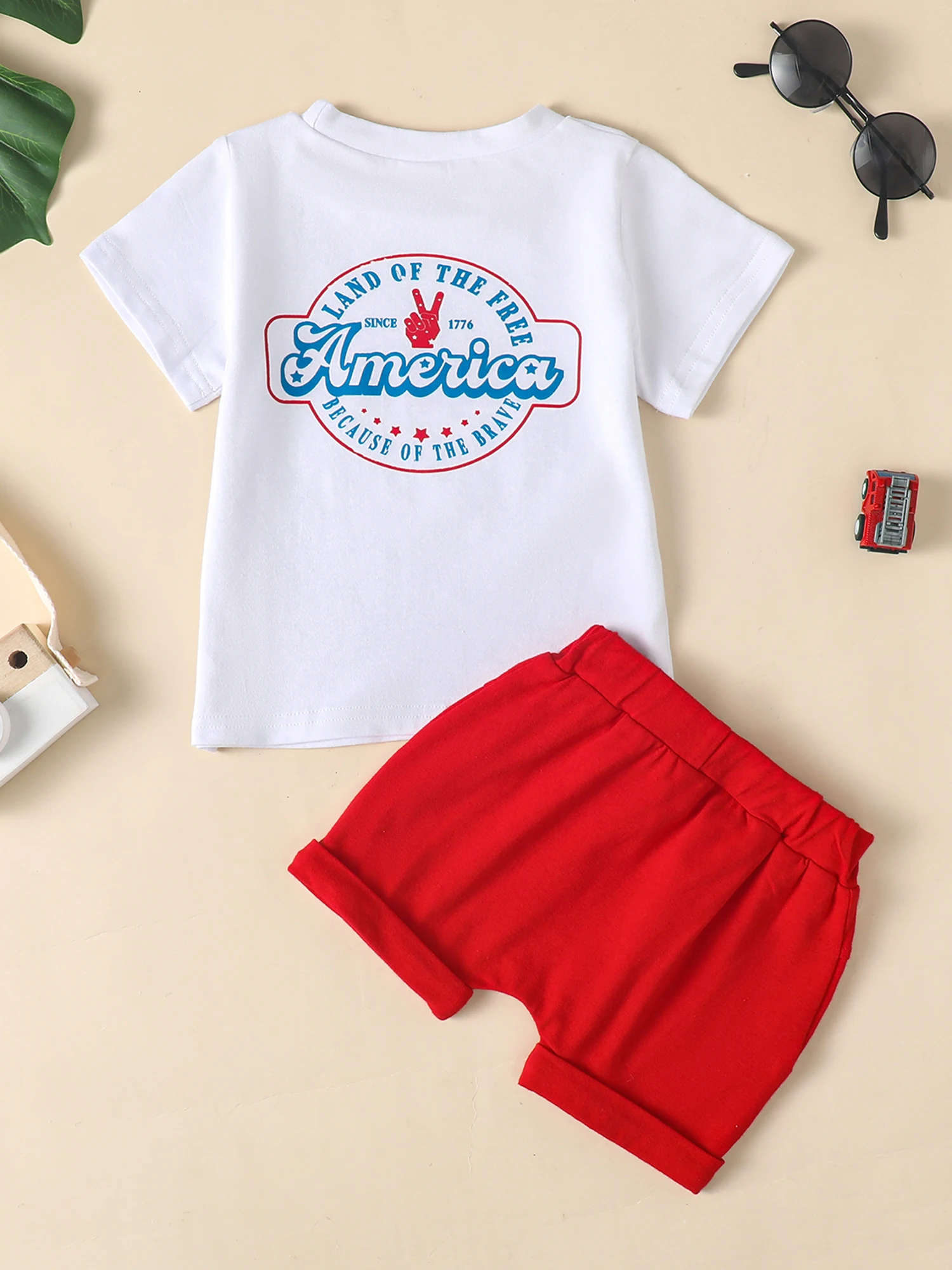 

Футболка и шорты для мальчиков, с коротким рукавом и круглым вырезом