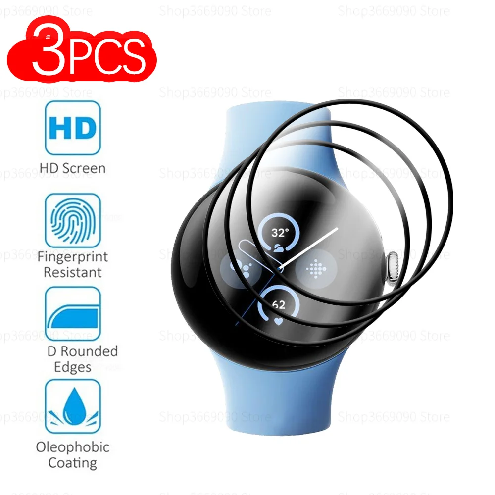 

For Google Pixel Watch 2 Glass 3PCS Protective Glass For Google Pixel Watch2 Pixel 2 Curved Screen Protector Film G4TSL GC3G8