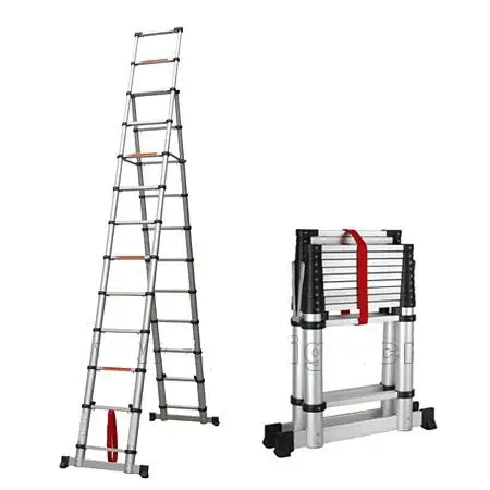 Бытовая бамбуковая телескопическая лестница в елочку из алюминиевого сплава