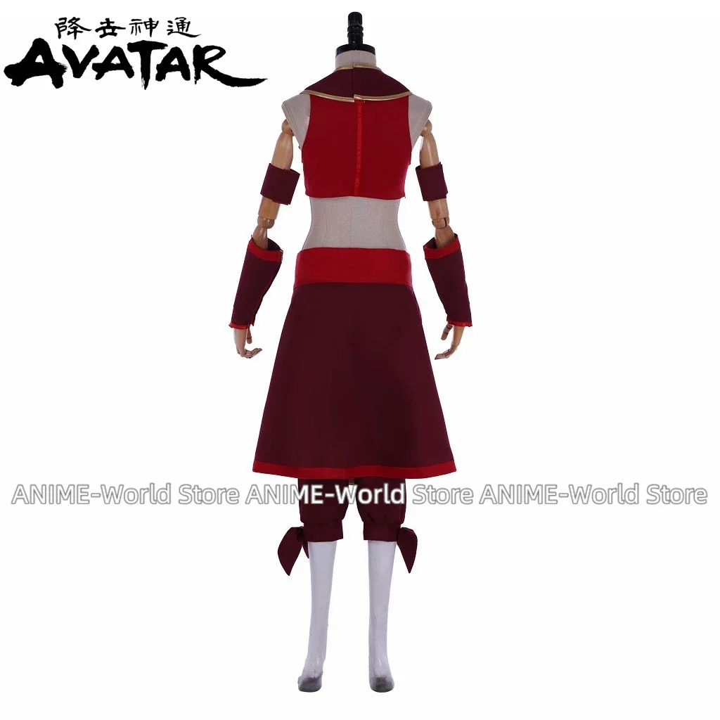 Аватар Косплей Костюм Kyoshi Warrior Suki пожарная нация косплей костюм красное платье