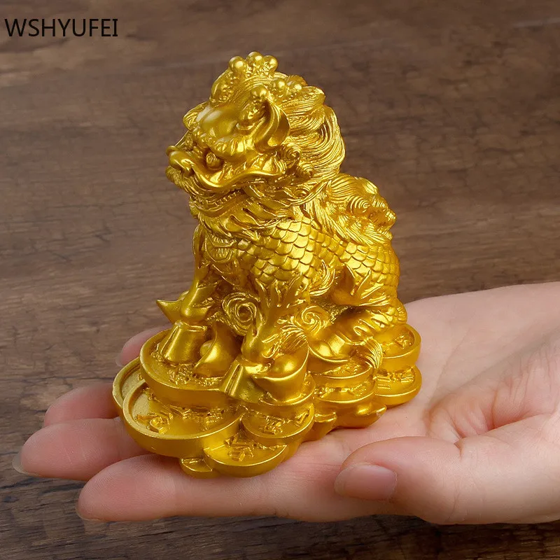 Украшение Kirin из смолы в китайском стиле для дома рабочего стола офиса винного