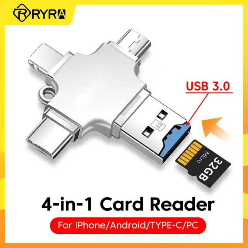 

RYRA 4-in-1 Card Reader Multifunctional OTG Adapter USB 3.0 Type C TF Card Reader Suitable For PC IPhone Samsung Xiaomi Huawei