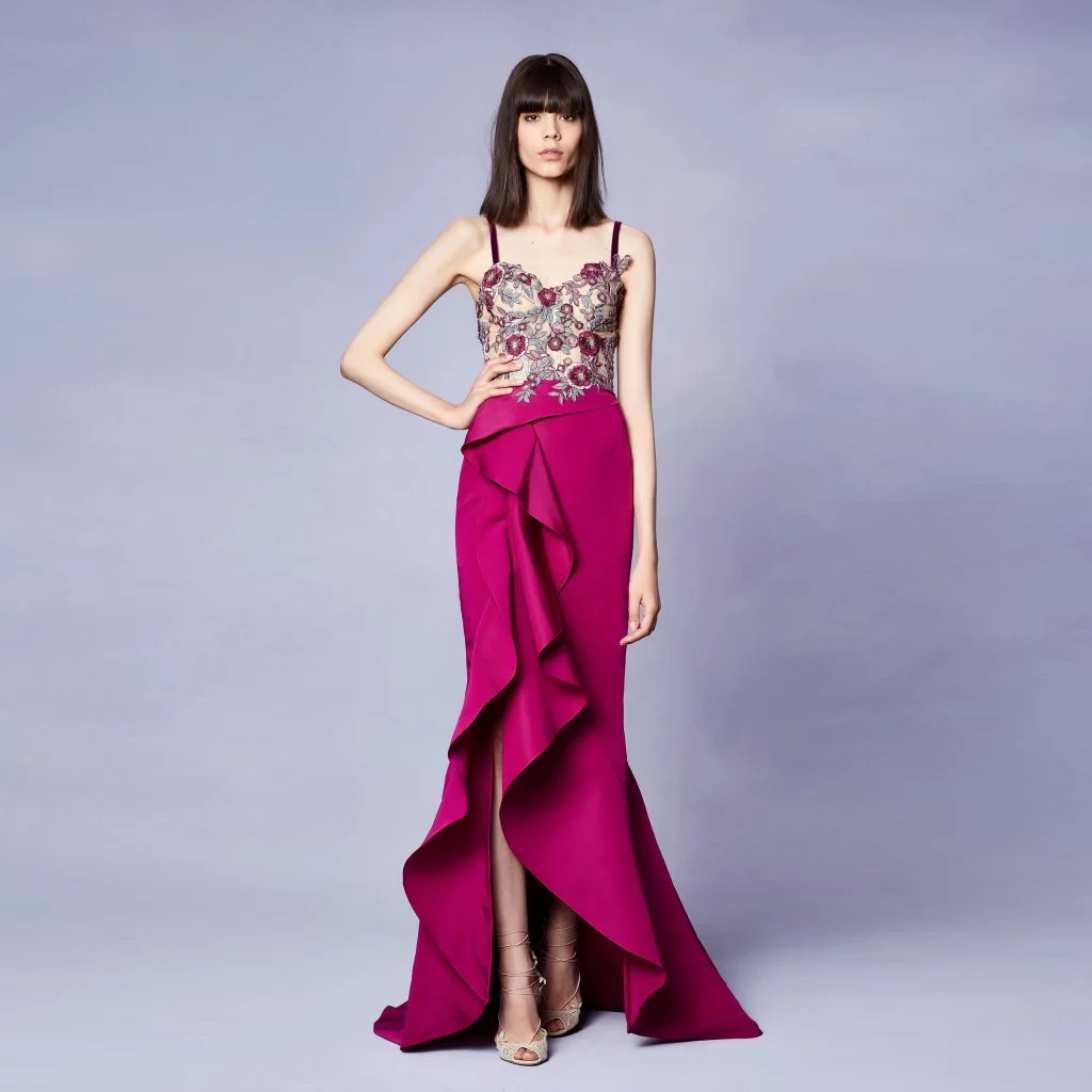 Женское платье-Русалка с разрезом классическое платье цвета фуксии в Дубае на
