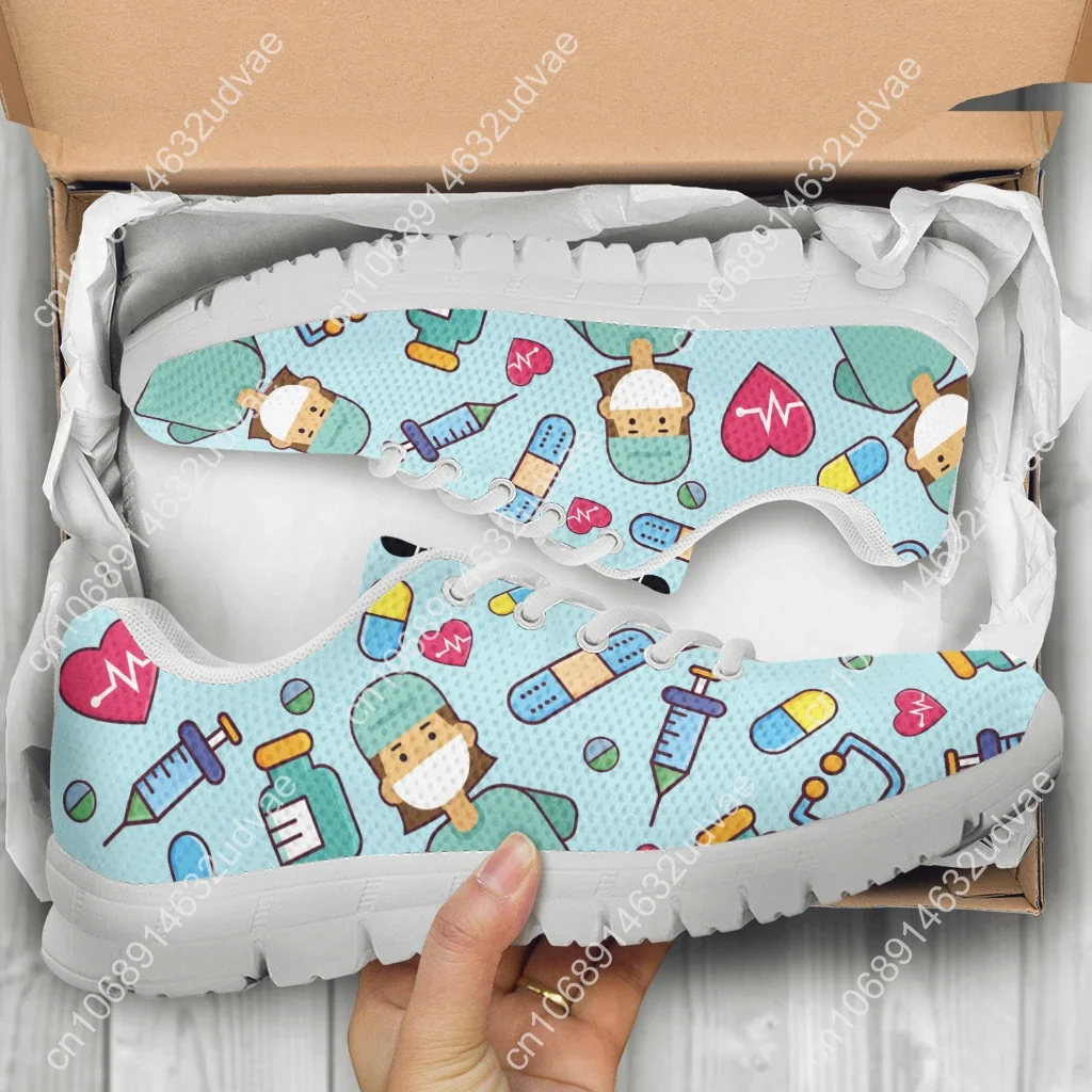 Женские кроссовки для врача и медсестры легкие сетчатые туфли на плоской подошве