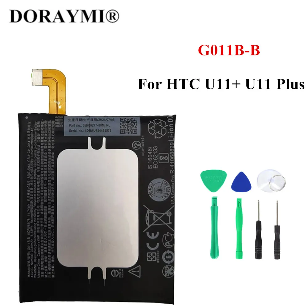 

Новый аккумулятор 3930 мАч G011B-B для HTC U11 + U11 Plus Высококачественная сменная батарея для телефона + Инструменты