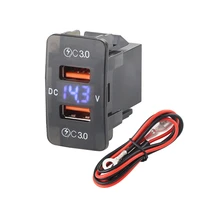 3 0 fast charger car charger dual usb port socket mobile phone usb adapter led voltmeter display power outlet for toyota