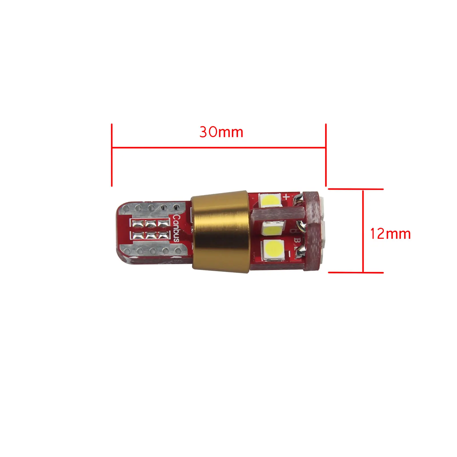 1X Белый Автомобильный бокосветильник фонарь T10 W5W габаритный без ошибок 12 в-24 в 3030
