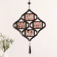 Chinese Knots Photo Frame PVC Frame With Real Glass Picture Frames For Wall Hang Frames 4Pcs 6Inch Combination Photo Decor
