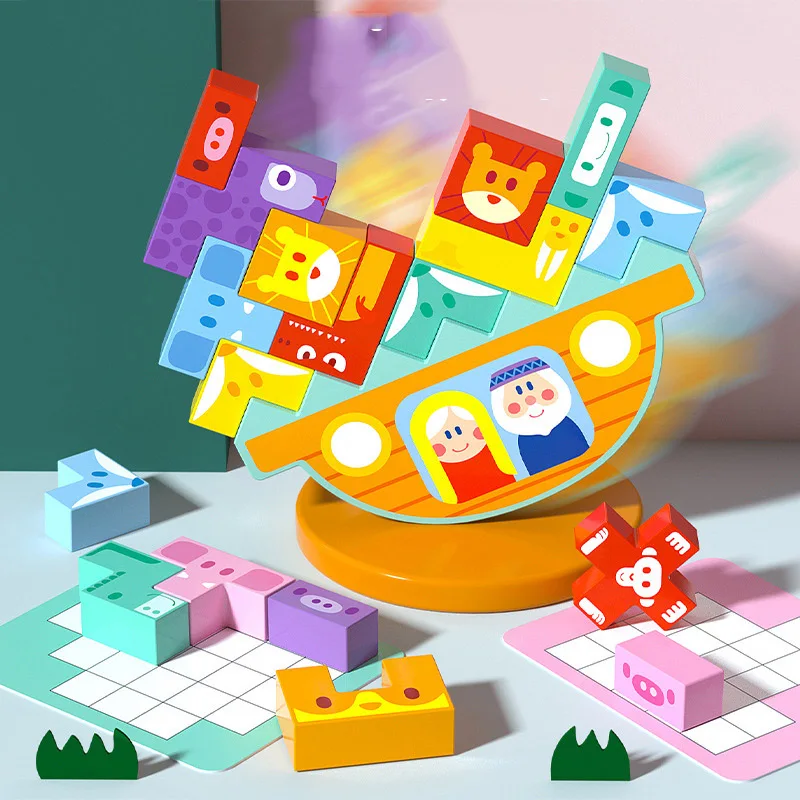 

Montessori Educational Wooden Toys For Kids Education Toys Animal Balance Wooden Toy Color Building Blocks Baby Montessori Toys