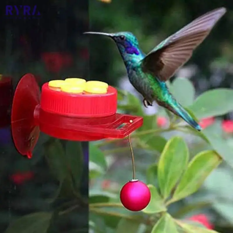 Handheld Hummingbird Food Dispenser Mini Plastics Bird Feeder Gardening Flying Animal Drinker With Suction Cup Feeding Set