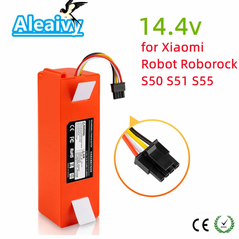 

NEWRobotic Vacuum cleaner Replacement Battery for Xiaomi Robot Roborock S50 S51 S55 Accessory Spare Parts li-ion battery 7800mAh