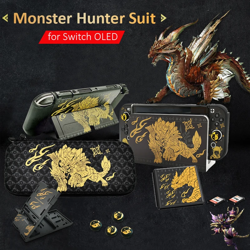 

2022 Monster Hunter Storage Bag for Nintendo Switch OLED Protective Shell Cover Carrying Case for Switch OLED Game Accessories