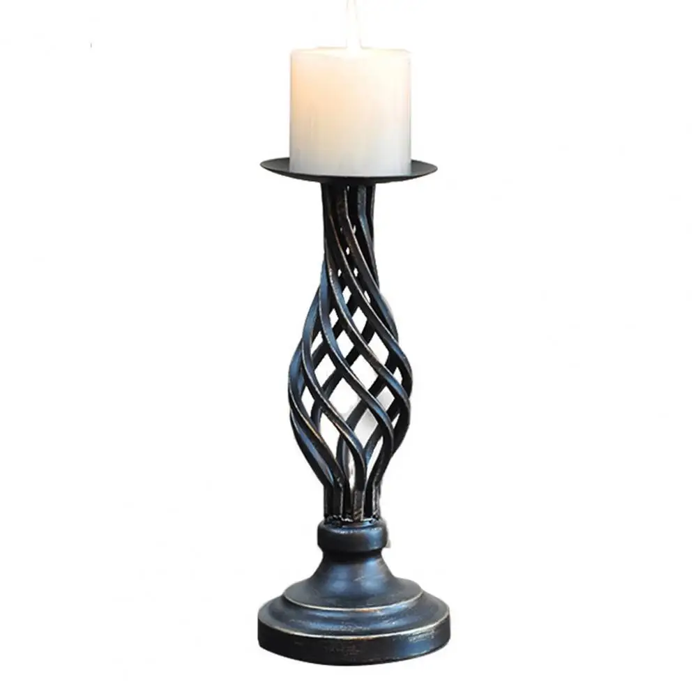 

Iron Candle Holder Stable Elegant Decorative Metal Hollow Out Candle Holder Lamp Stand Candlestick for Home