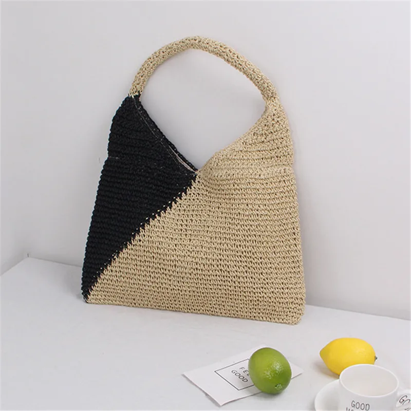 

2022 New Straw Handbag For Women Brand Design Large Capacity Weave Knit Rattan Tote Bag Casual Bohemia Beach Shopper Purse