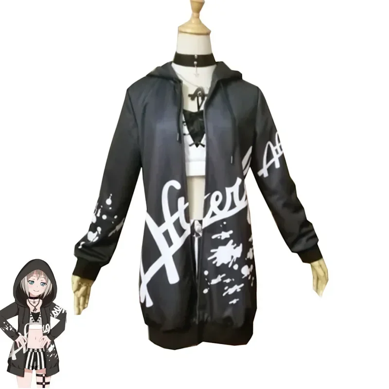 Аниме челка мечта! После свечения Aoba Moca Косплей костюмы женщин сексуальный топ +