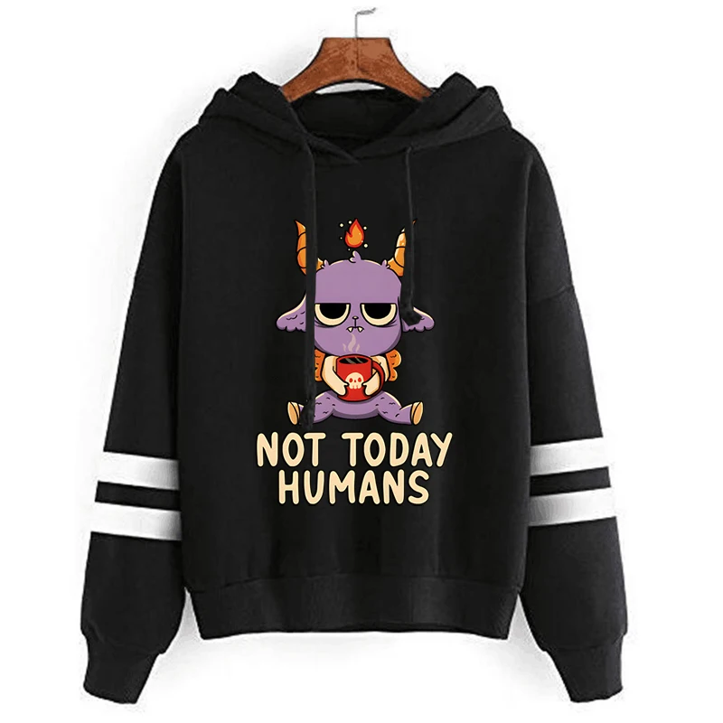 

Женский свитшот с принтом Not Today, модные женские толстовки в стиле Харадзюку, пуловеры, Толстовка Оверсайз с длинным рукавом, милые толстовки