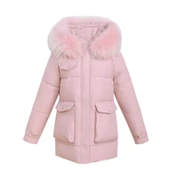 beardon 2023 new winter women jacket cotton padded big fur collar slim warm hooded parka coat down jacket
