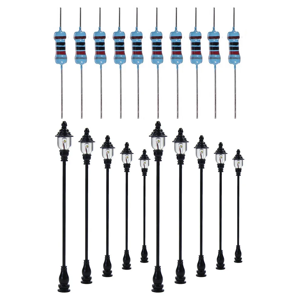

10pcs Model Railroad Train OO/HO Scale Lamp Posts Led Street Light Lamp Model Railroads For Diy Home Decoration