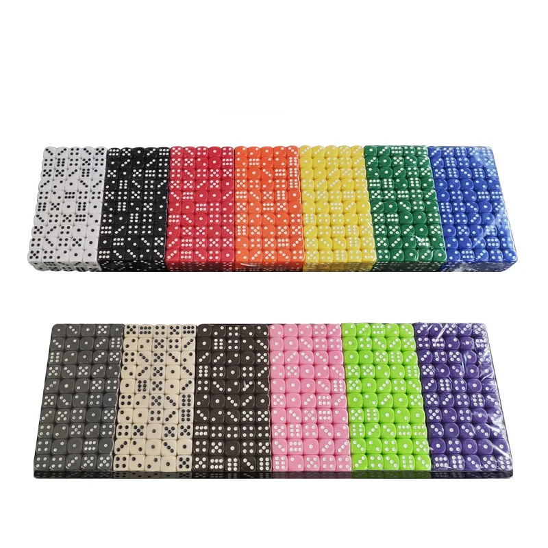 10pcs/set Solid Color Dice 16mm Acrylic Color Sieve Entertainment Bar KTV Game Accessories