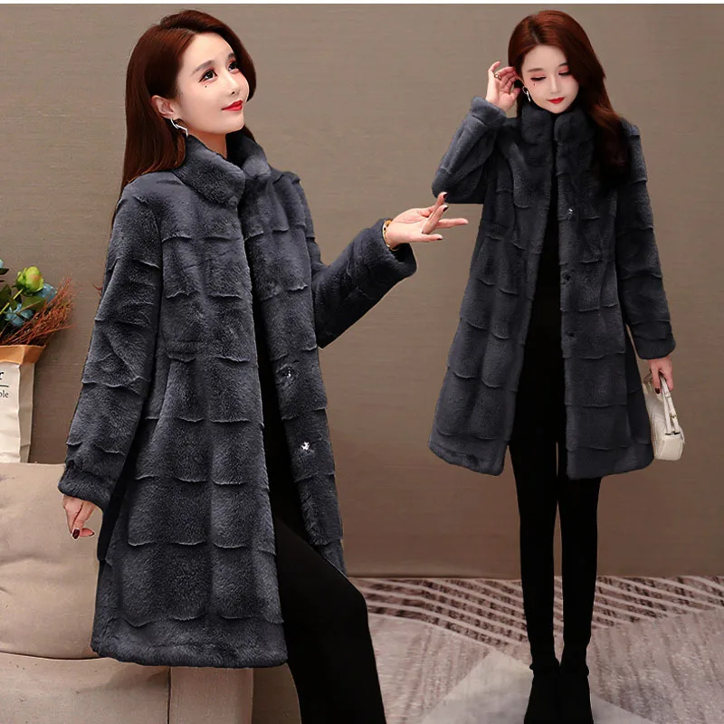 real women mink coats female mink fur coat genuine long fur coat ladies winter clothes oversize 6xl 5xl 7xl imitation fur coats