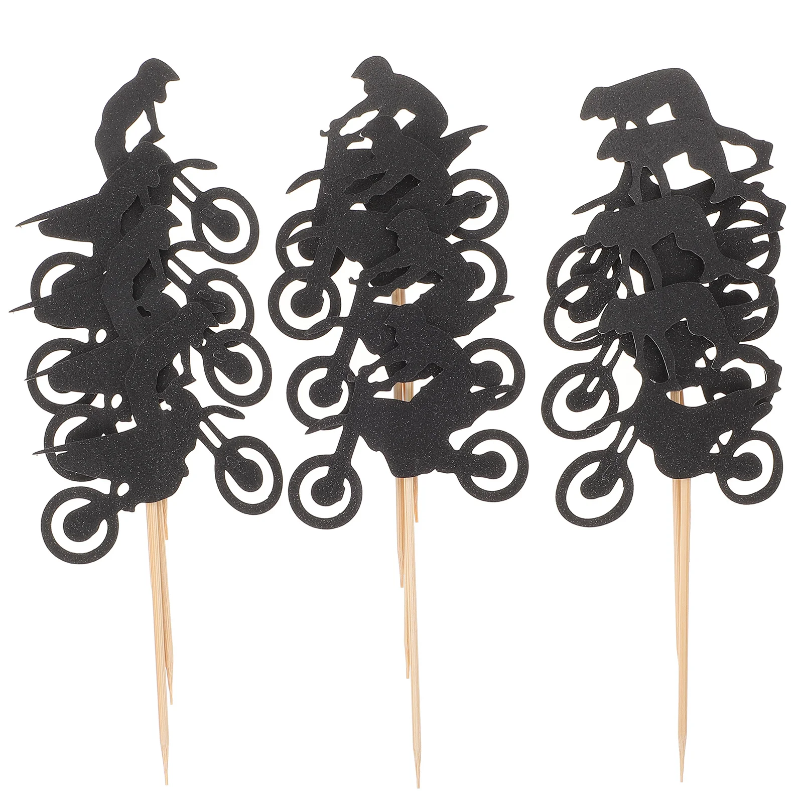 

24 Pcs Motorcycle License Plate Mens Dress Hat Racing Cupcake Decoration Off-road Unique Paper Birthday Cake Supplies Man