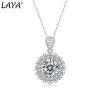 laya s925 sterling silver ruomeng 5ct shining moissanite pendant necklace for women bride wedding gift luxury jewelry 2022 trend