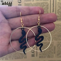 antique black color king cobra snake charm drop earring hoop earrings dangle earrings for womens