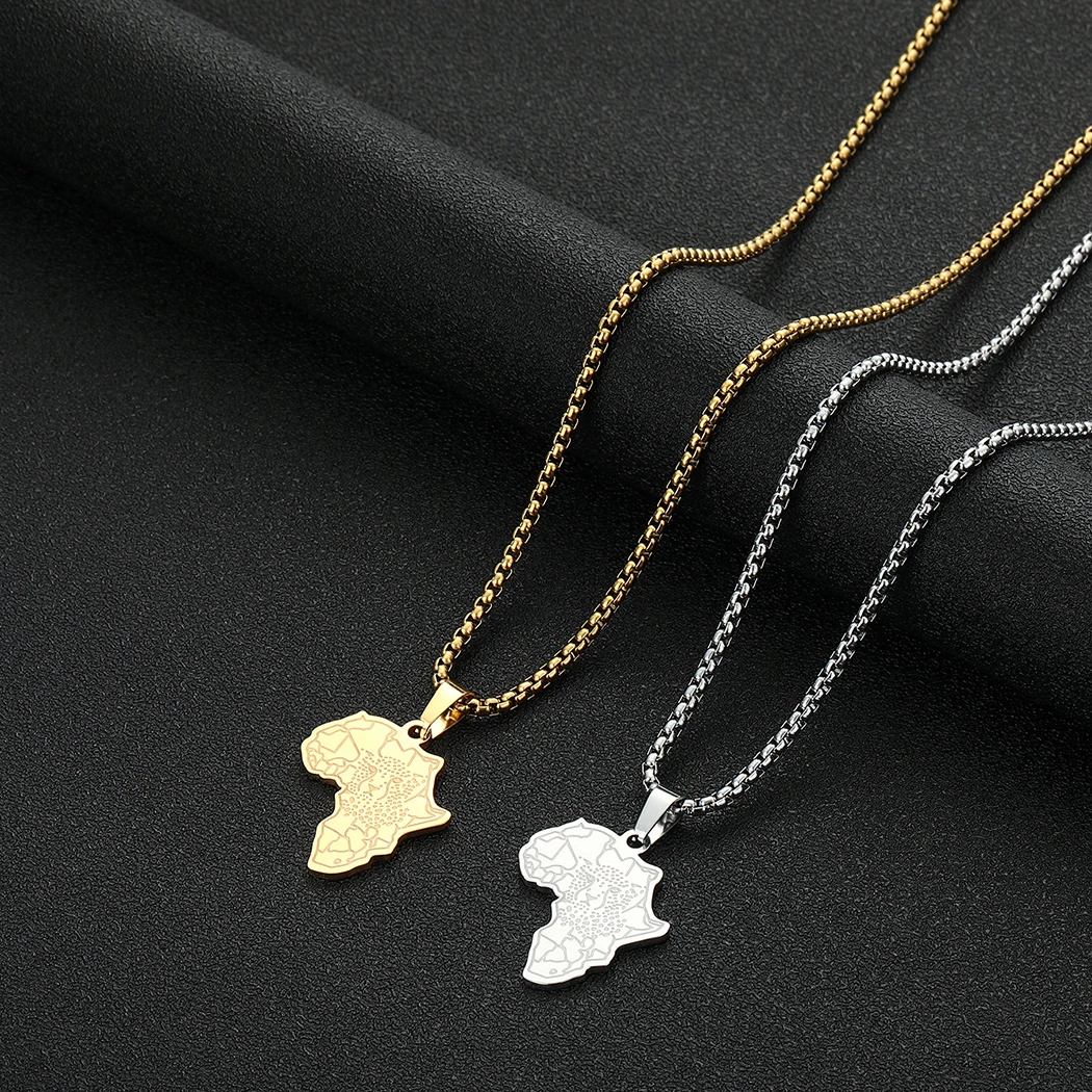 

Chereda Африка кулон для тигра ожерелье s хип-хоп ожерелье из нержавеющей стали для мужчин Африканская Карта Ожерелье для мужчин африканские юв...