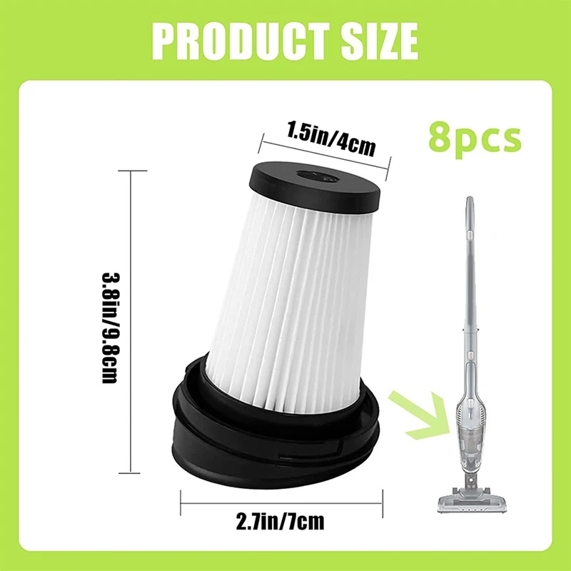8 фильтров для ручного пылесоса Grundig Vch 9629 9630 9631 фильтр с чистящей щеткой
