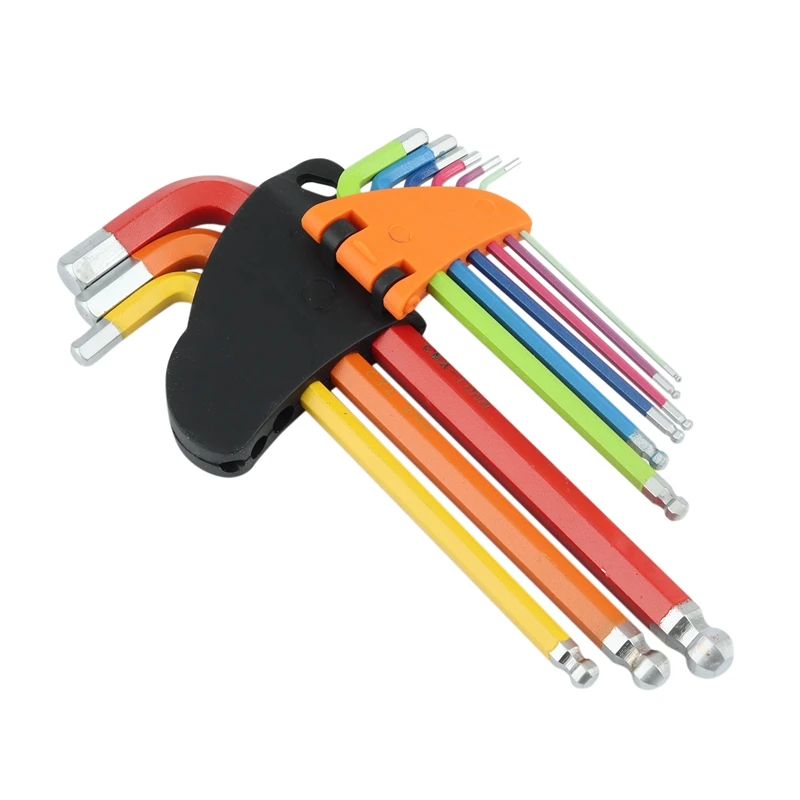 

Hex Key Wrench Set, 9 Pcs Hex Key Set Tools With Ball End, 1.5Mm-10Mm, Metric Long Arm Hexagon Wrench
