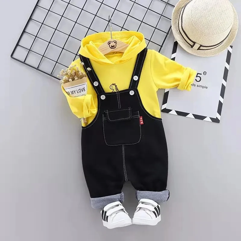 Новый комплект одежды с длинными рукавами и принтом динозавра для малышей