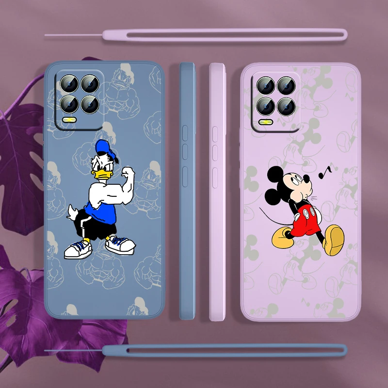 

The most fashionable disney cartoon For Realme GT Neo2 Master Narzo 50i 50A C21Y C17 C11 C2 XT X2 X7 Pro Liquid Rope Phone Case