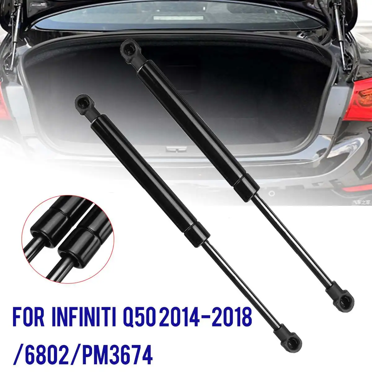 

2Pcs Car Rear Trunk Gate Lift Shocks Struts Boot Gas Spring Support Rod For Infiniti Q50 2014 2015 2016 2017 2018