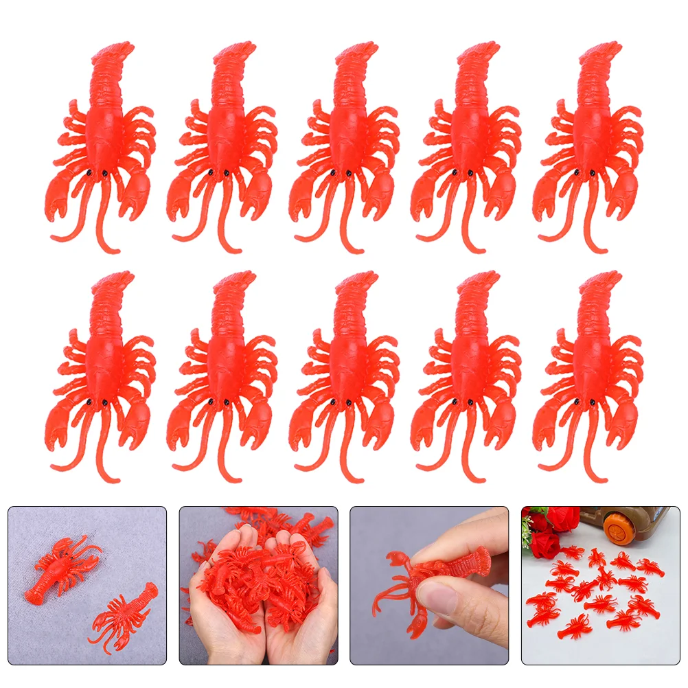 

25 Pcs Simulated Crayfish Adorable Fake Lobster Funny Kids Toy Wear-resistant Toy Portable Plastic Sea Lovely Model