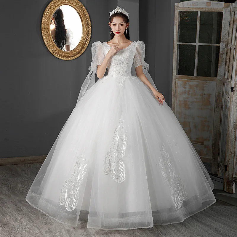 

Main Wedding Dress Mori Style 2023 New Little Bride Super Fairy Starry Sky off-Shoulder Dream Floor-Length AliExpress F92